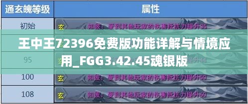 王中王72396免费版功能详解与情境应用_FGG3.42.45魂银版