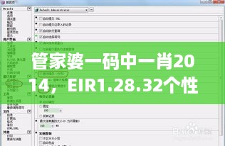 管家婆一码中一肖2014，EIR1.28.32个性化版本的专业问题执行