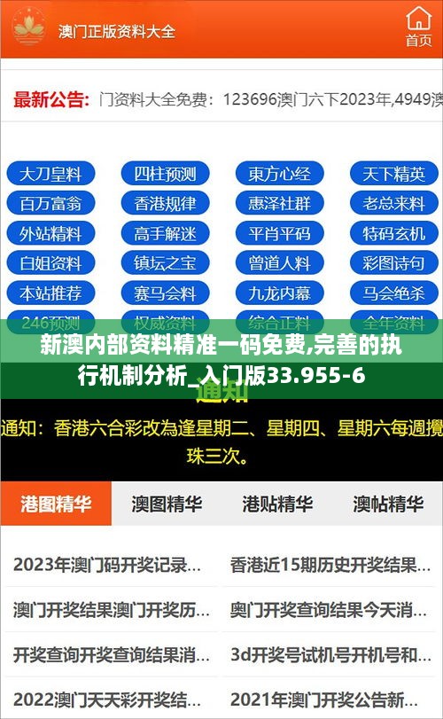 新澳内部资料精准一码免费,完善的执行机制分析_入门版33.955-6