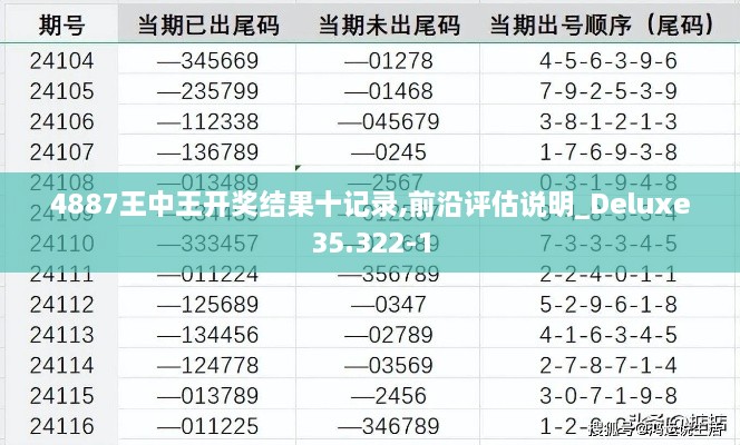 4887王中王开奖结果十记录,前沿评估说明_Deluxe35.322-1