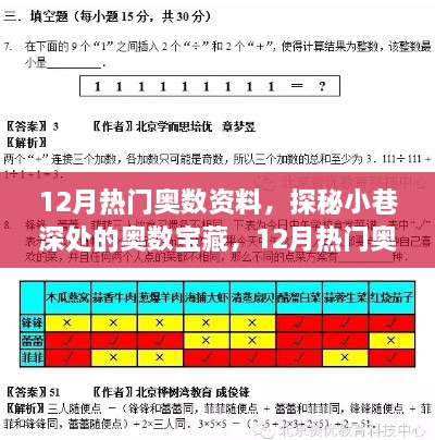 探秘小巷深处的奥数宝藏，揭秘十二月热门奥数资料大解密