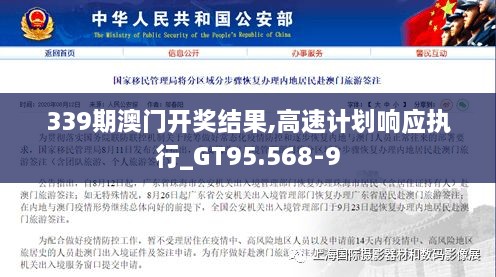 339期澳门开奖结果,高速计划响应执行_GT95.568-9