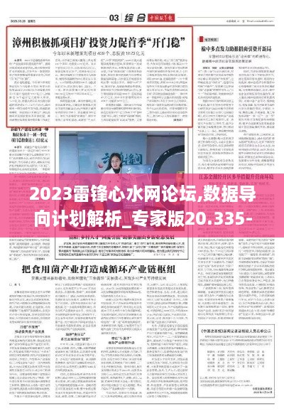 2023雷锋心水网论坛,数据导向计划解析_专家版20.335-4