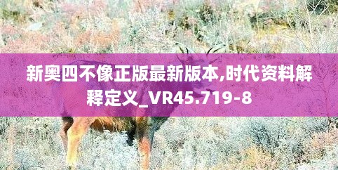 新奥四不像正版最新版本,时代资料解释定义_VR45.719-8