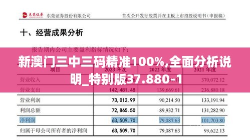 新澳门三中三码精准100%,全面分析说明_特别版37.880-1