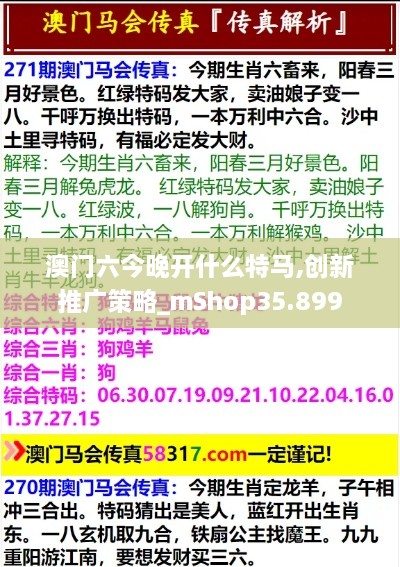 澳门六今晚开什么特马,创新推广策略_mShop35.899