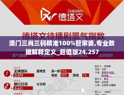 澳门三肖三码精准100%管家婆,专业数据解释定义_超值版24.257