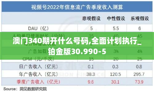 澳门340期开什么号码,全面计划执行_铂金版30.990-5