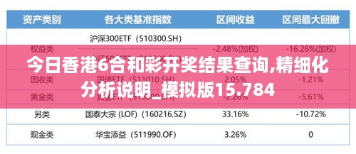 今日香港6合和彩开奖结果查询,精细化分析说明_模拟版15.784