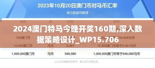 2024澳门特马今晚开奖160期,深入数据策略设计_WP15.706