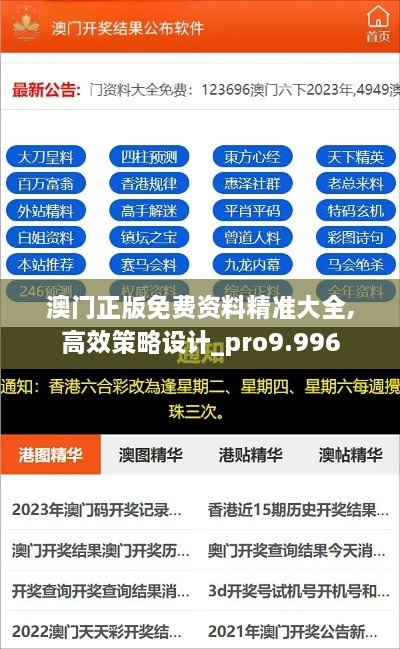 澳门正版免费资料精准大全,高效策略设计_pro9.996