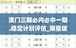 澳门三期必内必中一期,稳定计划评估_限量版3.305