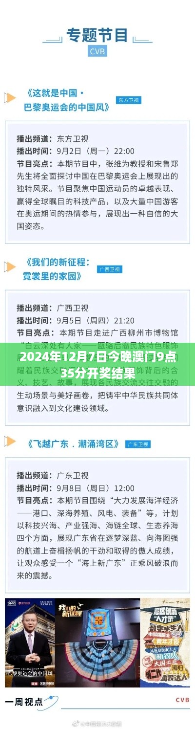 2024年12月7日今晚澳门9点35分开奖结果