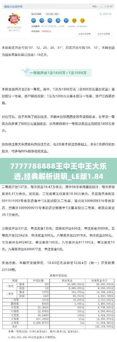 7777788888王中王中王大乐透,经典解析说明_LE版1.847