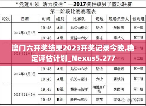 澳门六开奖结果2023开奖记录今晚,稳定评估计划_Nexus5.277