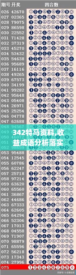 342特马资料,收益成语分析落实_X版6.596