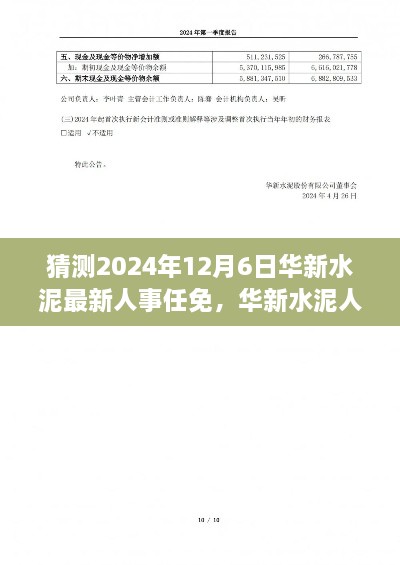 华新水泥人事展望，揭秘未来人事任免动向与人事新动向（猜测至2024年12月）