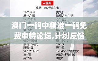 澳门一码中精准一码免费中特论坛,计划反馈执行_DX版19.109