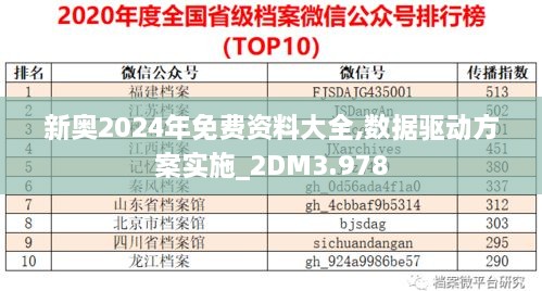 新奥2024年免费资料大全,数据驱动方案实施_2DM3.978