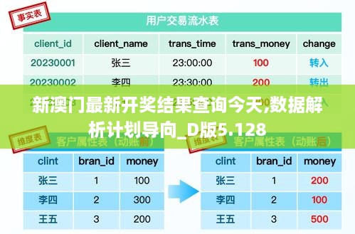 新澳门最新开奖结果查询今天,数据解析计划导向_D版5.128