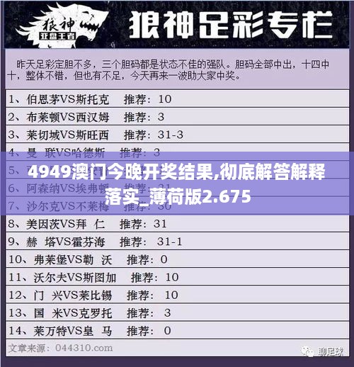 4949澳门今晚开奖结果,彻底解答解释落实_薄荷版2.675