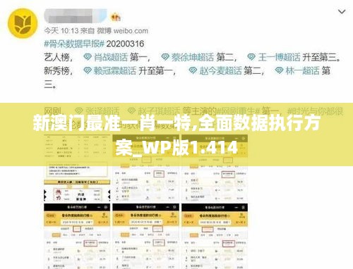 新澳门最准一肖一特,全面数据执行方案_WP版1.414