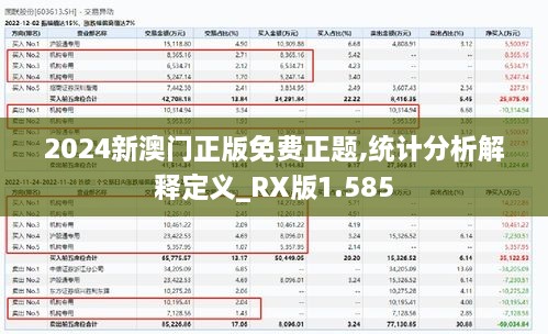 2024新澳门正版免费正题,统计分析解释定义_RX版1.585