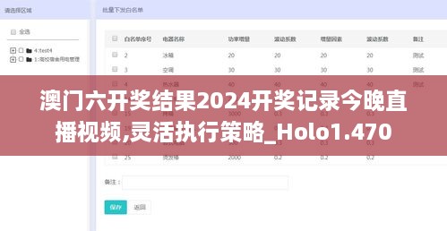 澳门六开奖结果2024开奖记录今晚直播视频,灵活执行策略_Holo1.470