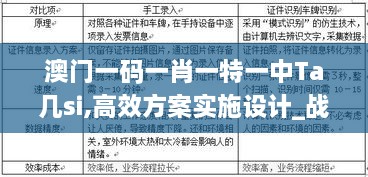 澳门一码一肖一特一中Ta几si,高效方案实施设计_战略版9.460