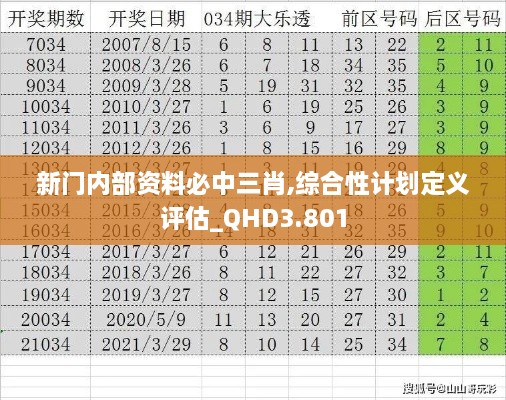 新门内部资料必中三肖,综合性计划定义评估_QHD3.801