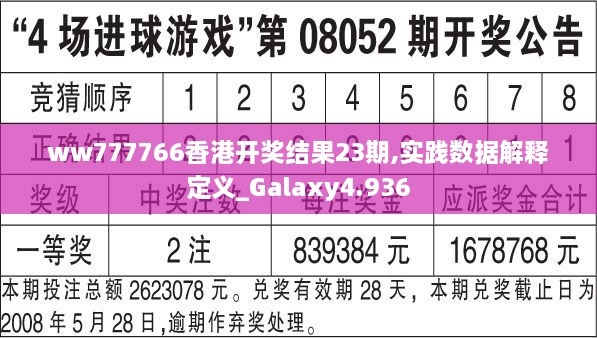 ww777766香港开奖结果23期,实践数据解释定义_Galaxy4.936