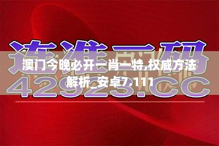 澳门今晚必开一肖一特,权威方法解析_安卓7.111