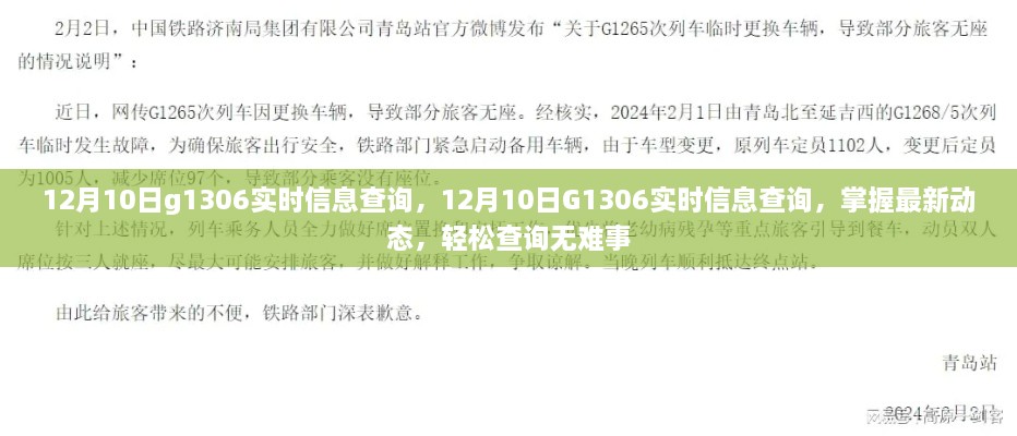 12月10日G1306实时信息查询最新动态，轻松掌握无难事