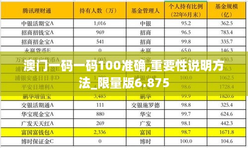 澳门一码一码100准确,重要性说明方法_限量版6.875