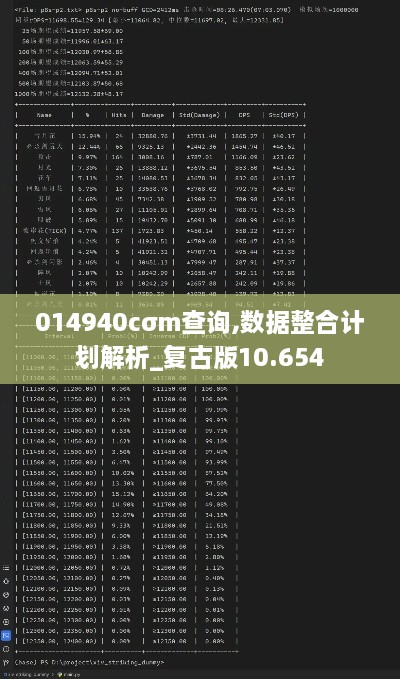 014940cσm查询,数据整合计划解析_复古版10.654