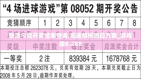 新澳今晚开奖结果查询,高速解析响应方案_游戏版8.288