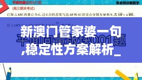 新澳门管家婆一句,稳定性方案解析_顶级款1.271