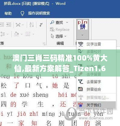 澳门三肖三码精准100%黄大仙,最新方案解答_Tizen1.601