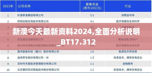 新澳今天最新资料2024,全面分析说明_BT17.312