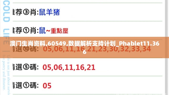 澳门生肖资料,60549,数据解析支持计划_Phablet11.366