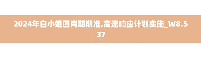 2024年白小姐四肖期期准,高速响应计划实施_W8.537