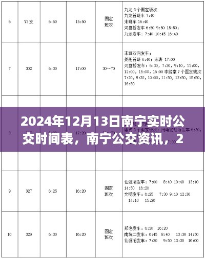 南宁公交资讯，2024年12月13日实时公交时间表详解