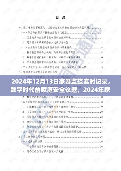 数字时代下的家庭安全议题，家暴监控实时记录下的深度思考（2024年）