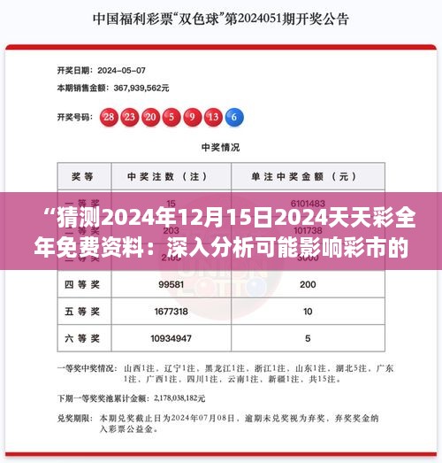 “猜测2024年12月15日2024天天彩全年免费资料：深入分析可能影响彩市的重大因素”