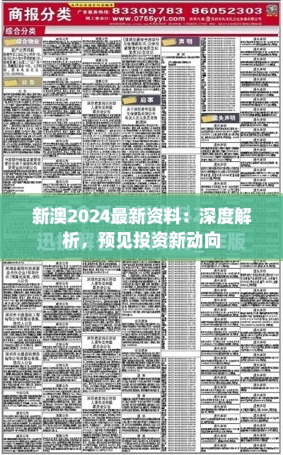 新澳2024最新资料：深度解析，预见投资新动向