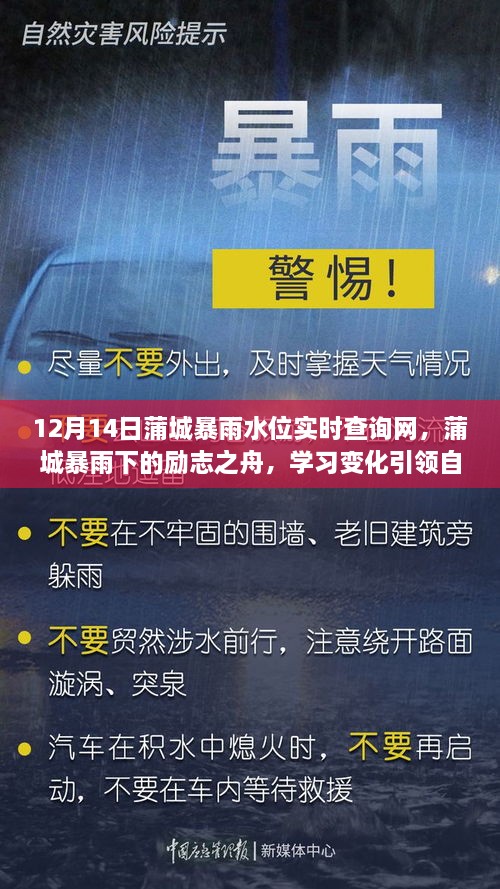 蒲城暴雨实时水位查询网，暴雨中的励志之舟启航学习自信与成就感之路