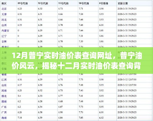 揭秘普宁油价风云，十二月实时油价查询背后的故事与影响及查询网址