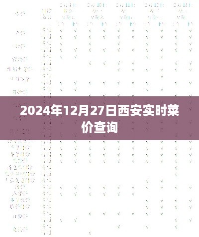 西安实时菜价查询（最新更新至2024年12月27日）