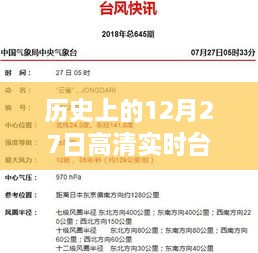 高清实时台风路径图动态，历史上的12月27日