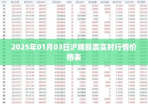 最新沪牌股票实时行情价格表（2025年）